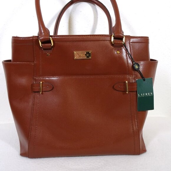 Ralph Lauren Brown Leather Chiswell Tote Bag Handbag Classic - Picture 2 of 12
